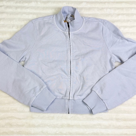 Skims Boyfriend Fleece Track Jacket Zen Blue • NWT • Size M (Dep) - Picture 4 of 5